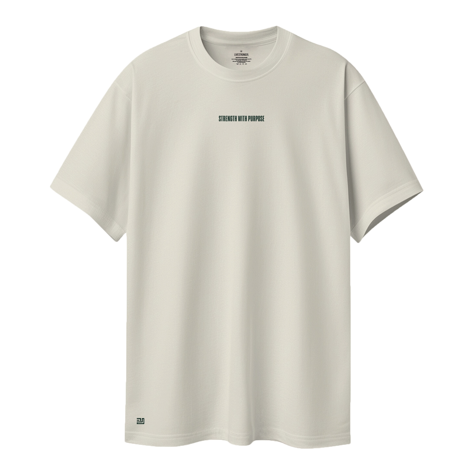 Camiseta Regular fit Lead with strenght marfil 1.1