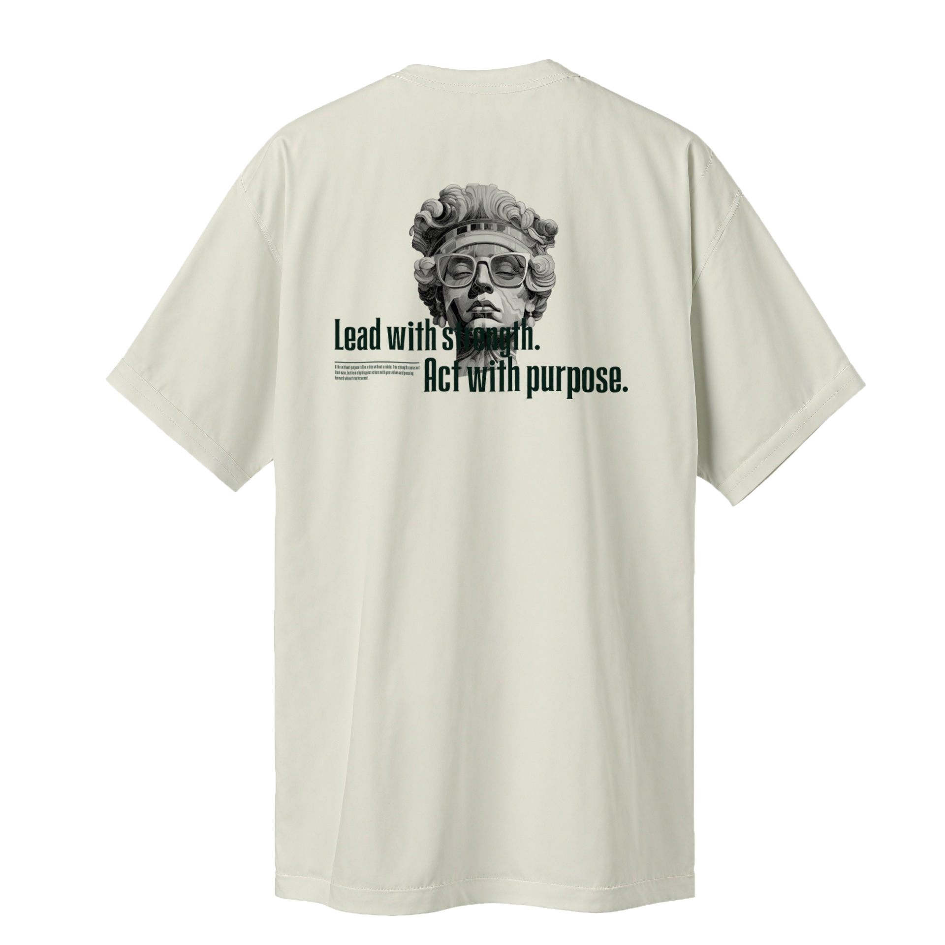 Camiseta Regular fit Lead with strenght marfil 1